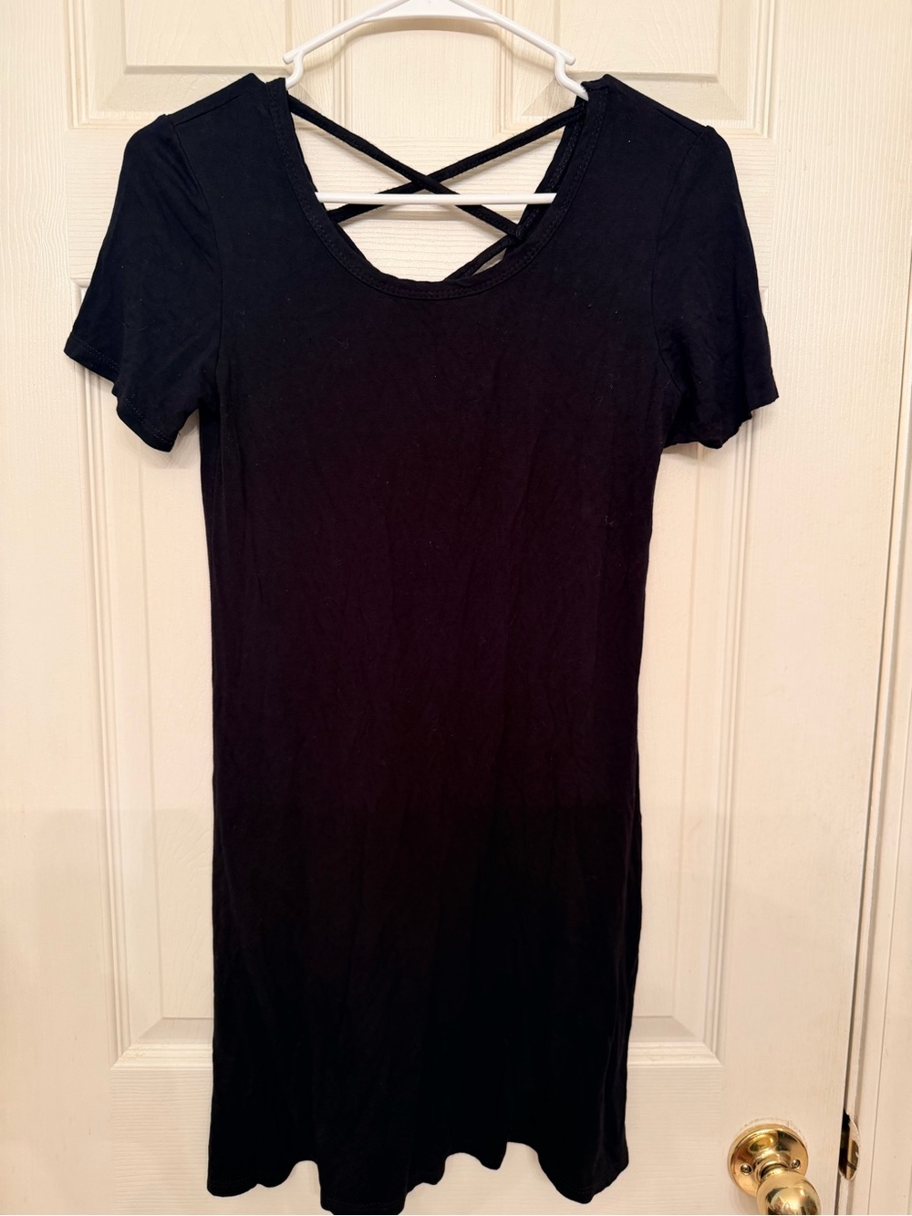 Olivia Rae Black Crisscross Back Short Sleeve Dress